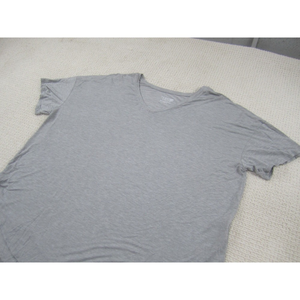 Time‎ & Tru Shirt 3XL Gray V-Neck Short Sleeve Basic Solid Stretch Modal - Picture 2 of 9